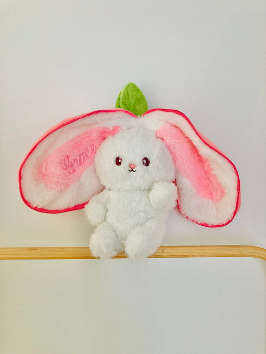 Personalised Strawberry Plush Bunny Pouch